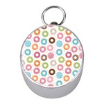 Donut pattern with funny candies Mini Silver Compasses Front