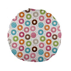 Donut Pattern With Funny Candies Standard 15  Premium Flano Round Cushions by genx