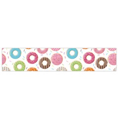 Donut Pattern With Funny Candies Small Flano Scarf by genx