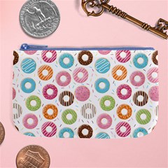 Donut Pattern With Funny Candies Large Coin Purse by genx