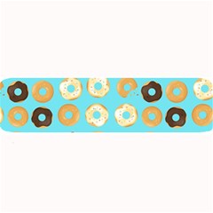 Donuts Pattern With Bites Bright Pastel Blue And Brown Large Bar Mats by genx