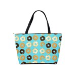 Donuts Pattern With Bites bright pastel blue and brown Classic Shoulder Handbag Back