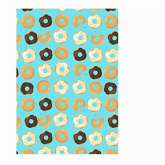 Donuts Pattern With Bites bright pastel blue and brown Large Garden Flag (Two Sides)