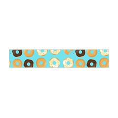 Donuts Pattern With Bites Bright Pastel Blue And Brown Flano Scarf (mini) by genx