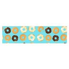 Donuts Pattern With Bites Bright Pastel Blue And Brown Satin Scarf (oblong) by genx