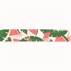 Tropical Watermelon Leaves Pink And Green Jungle Leaves Retro Hawaiian Style Small Bar Mats by genx