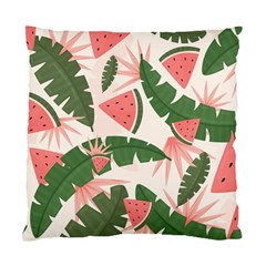 Tropical Watermelon Leaves Pink And Green Jungle Leaves Retro Hawaiian Style Standard Cushion Case (two Sides) by genx