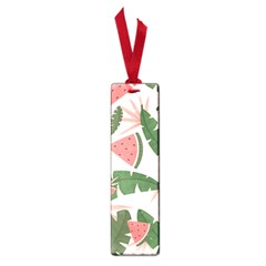 Tropical Watermelon Leaves Pink And Green Jungle Leaves Retro Hawaiian Style Small Book Marks by genx