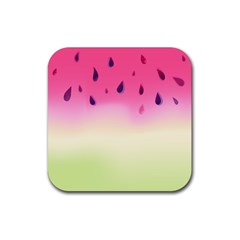 Watermelon Pastel Gradient Pink Watermelon Pastel Gradient Rubber Coaster (square)  by genx