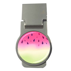 Watermelon Pastel Gradient Pink Watermelon Pastel Gradient Money Clips (round)  by genx