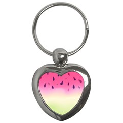 Watermelon Pastel Gradient Pink Watermelon Pastel Gradient Key Chains (heart)  by genx