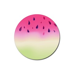 Watermelon Pastel Gradient Pink Watermelon Pastel Gradient Rubber Coaster (round)  by genx