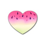 Watermelon Pastel Gradient Pink Watermelon Pastel Gradient Heart Coaster (4 pack)  Front