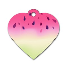 Watermelon Pastel Gradient Pink Watermelon Pastel Gradient Dog Tag Heart (one Side) by genx