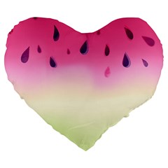 Watermelon Pastel Gradient Pink Watermelon Pastel Gradient Large 19  Premium Heart Shape Cushions by genx