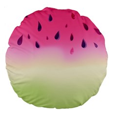 Watermelon Pastel Gradient Pink Watermelon Pastel Gradient Large 18  Premium Flano Round Cushions by genx