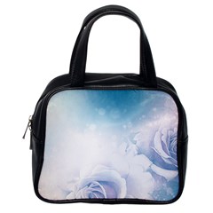 Beautiful Floral Design In Soft Blue Colors Classic Handbag (one Side) by FantasyWorld7