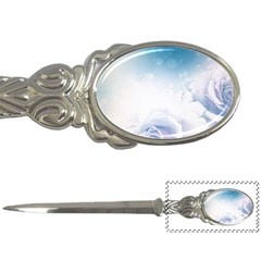 Beautiful Floral Design In Soft Blue Colors Letter Opener by FantasyWorld7