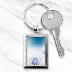 Beautiful Floral Design In Soft Blue Colors Key Chains (rectangle)  by FantasyWorld7