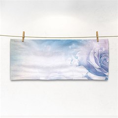 Beautiful Floral Design In Soft Blue Colors Hand Towel by FantasyWorld7