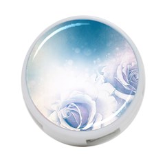 Beautiful Floral Design In Soft Blue Colors 4-port Usb Hub (two Sides) by FantasyWorld7