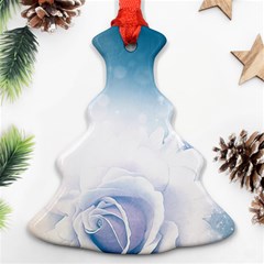 Beautiful Floral Design In Soft Blue Colors Ornament (christmas Tree)  by FantasyWorld7