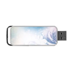 Beautiful Floral Design In Soft Blue Colors Portable Usb Flash (one Side) by FantasyWorld7