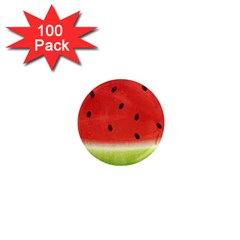 Juicy Paint Texture Watermelon Red And Green Watercolor 1  Mini Magnets (100 Pack)  by genx