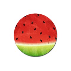 Juicy Paint Texture Watermelon Red And Green Watercolor Magnet 3  (round) by genx