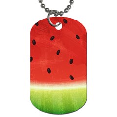 Juicy Paint Texture Watermelon Red And Green Watercolor Dog Tag (two Sides) by genx