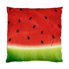 Juicy Paint Texture Watermelon Red And Green Watercolor Standard Cushion Case (two Sides) by genx