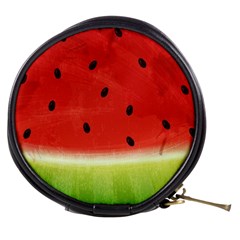 Juicy Paint Texture Watermelon Red And Green Watercolor Mini Makeup Bag by genx