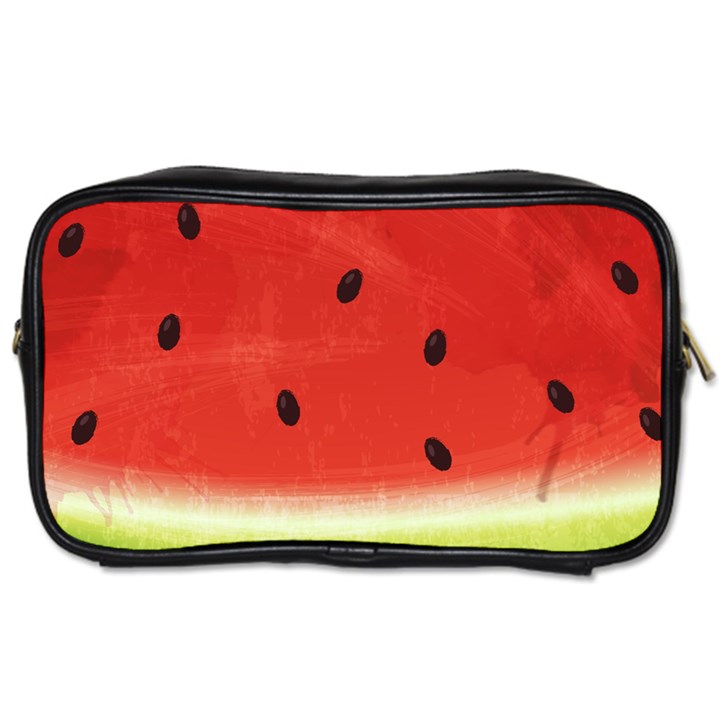 Juicy Paint texture Watermelon red and green watercolor Toiletries Bag (Two Sides)