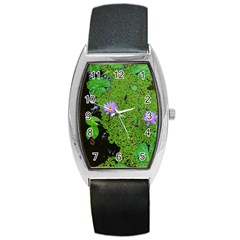 Lily Pond Barrel Style Metal Watch by okhismakingart