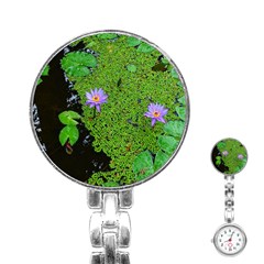 Lily Pond Stainless Steel Nurses Watch by okhismakingart