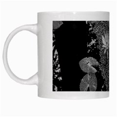 Black And White Lily Pond White Mugs by okhismakingart