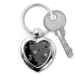 Black And White Lily Pond Key Chains (heart)  by okhismakingart