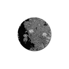 Black And White Lily Pond Golf Ball Marker by okhismakingart