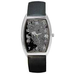 Black And White Lily Pond Barrel Style Metal Watch by okhismakingart