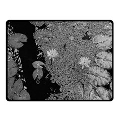 Black And White Lily Pond Double Sided Fleece Blanket (small)  by okhismakingart