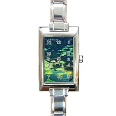 Lily Pond Ii Rectangle Italian Charm Watch by okhismakingart