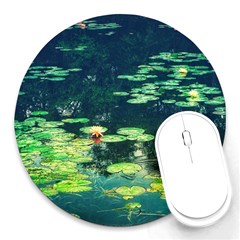 Lily Pond Ii Round Mousepads by okhismakingart