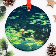 Lily Pond Ii Ornament (round) by okhismakingart