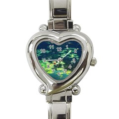 Lily Pond Ii Heart Italian Charm Watch by okhismakingart