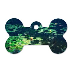 Lily Pond Ii Dog Tag Bone (two Sides) by okhismakingart