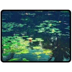 Lily Pond Ii Fleece Blanket (large)  by okhismakingart