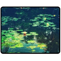 Lily Pond Ii Fleece Blanket (medium)  by okhismakingart