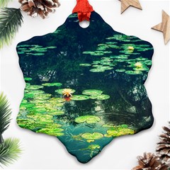 Lily Pond Ii Ornament (snowflake) by okhismakingart