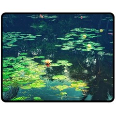 Lily Pond Ii Double Sided Fleece Blanket (medium)  by okhismakingart