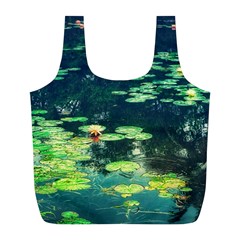 Lily Pond Ii Full Print Recycle Bag (l) by okhismakingart